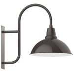 Cafe Curved Arm Outdoor Wall Light - Architectural Bronze / White