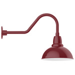 Cafe Gooseneck Outdoor Wall Light - Barn Red / White