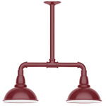 Cafe Linear Outdoor Pendant - Barn Red / White