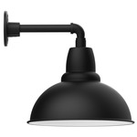 Cafe Straight Arm Outdoor Wall Light - Black / White