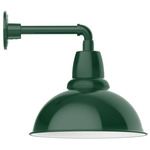 Cafe Straight Arm Outdoor Wall Light - Forest Green / White