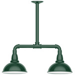 Cafe Linear Outdoor Pendant - Forest Green / White