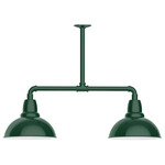 Cafe Linear Outdoor Pendant - Forest Green / White