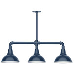 Cafe 3LT Linear Outdoor Pendant - Navy / White