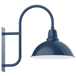 Cafe Curved Arm Outdoor Wall Light - Navy / White