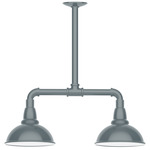 Cafe Linear Outdoor Pendant - Slate Gray / White