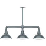 Cafe 3LT Linear Outdoor Pendant - Slate Gray / White