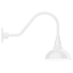 Cafe Gooseneck Outdoor Wall Light - White / White
