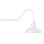Cafe Gooseneck Outdoor Wall Light - White / White