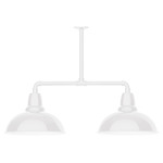 Cafe 2 Light Linear Outdoor Pendant - White / White