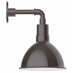 Deep Bowl Drop Arm Outdoor Wall Light - Architectural Bronze