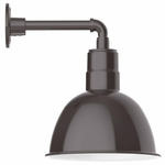 Deep Bowl Drop Arm Outdoor Wall Light - Architectural Bronze