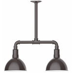 Deep Bowl 2-Light Linear Outdoor Pendant - Architectural Bronze