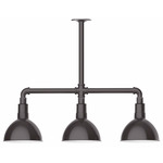Deep Bowl 3-Light Linear Outdoor Pendant - Architectural Bronze