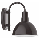 Deep Bowl Hook Arm Outdoor Wall Light - Architectural Bronze