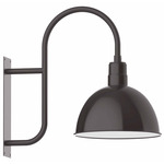 Deep Bowl Curved Arm Outdoor Wall Light - Architectural Bronze