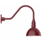 Deep Bowl Gooseneck Outdoor Wall Light - Barn Red