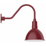 Deep Bowl Gooseneck Outdoor Wall Light - Barn Red