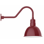 Deep Bowl Gooseneck Outdoor Wall Light - Barn Red