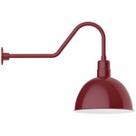 Deep Bowl Gooseneck Outdoor Wall Light - Barn Red