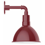 Deep Bowl Drop Arm Outdoor Wall Light - Barn Red