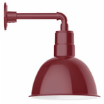 Deep Bowl Drop Arm Outdoor Wall Light - Barn Red