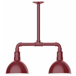 Deep Bowl Linear Outdoor Pendant - Barn Red