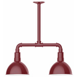 Deep Bowl 2-Light Linear Outdoor Pendant - Barn Red