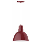 Deep Bowl Cord Pendant - Barn Red