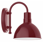 Deep Bowl Hook Arm Outdoor Wall Light - Barn Red