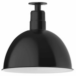 Deep Bowl Outdoor Ceiling Light - Black