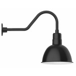 Deep Bowl Gooseneck Outdoor Wall Light - Black