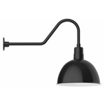 Deep Bowl Gooseneck Outdoor Wall Light - Black