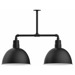 Deep Bowl 2-Light Linear Outdoor Pendant - Black