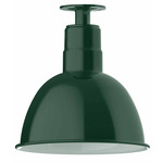 Deep Bowl Outdoor Ceiling Light - Forest Green