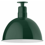 Deep Bowl Outdoor Ceiling Light - Forest Green