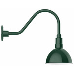 Deep Bowl Gooseneck Outdoor Wall Light - Forest Green