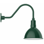 Deep Bowl Gooseneck Outdoor Wall Light - Forest Green