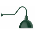 Deep Bowl Gooseneck Outdoor Wall Light - Forest Green