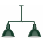 Deep Bowl 2-Light Linear Outdoor Pendant - Forest Green