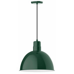 Deep Bowl Cord Pendant - Forest Green