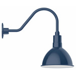 Deep Bowl Gooseneck Outdoor Wall Light - Navy