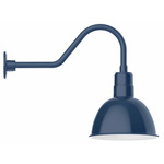 Deep Bowl Gooseneck Outdoor Wall Light - Navy