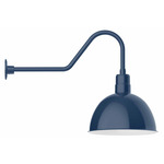 Deep Bowl Gooseneck Outdoor Wall Light - Navy