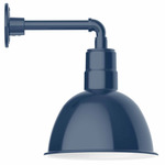 Deep Bowl Straight Arm Outdoor Wall Light - Navy