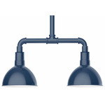 Deep Bowl 2-Light Linear Outdoor Pendant - Navy