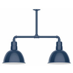 Deep Bowl 2-Light Linear Outdoor Pendant - Navy
