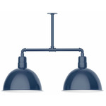 Deep Bowl 2-Light Linear Outdoor Pendant - Navy