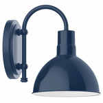 Deep Bowl Hook Arm Outdoor Wall Light - Navy