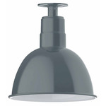 Deep Bowl Outdoor Ceiling Light - Slate Gray